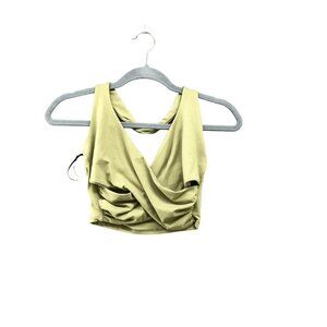 Urban Outfitters Halter Crop Top Womens S V Neck Twist Front Cutout Lime Green‎